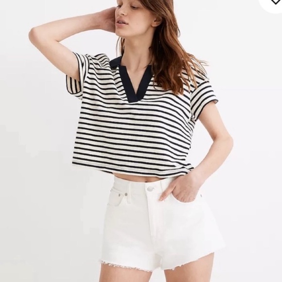 Madewell Relaxed White Denim Shorts High Waist Size 32 - Picture 8 of 16